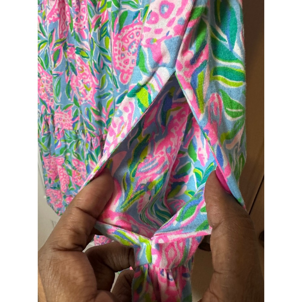 ‼️SALE‼️Lilly Pulitzer Geanna Swing Tiered T-Shirt Dress Womens Small Pockets - Picture 7 of 8